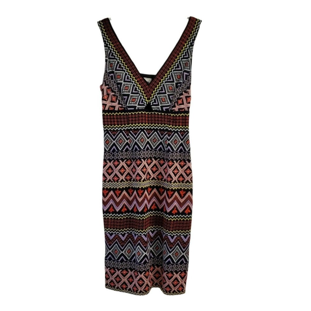 Akemi + Kin Anthropologie Dress 2 Geo-Embroidered Column  Black Motif Cocktail